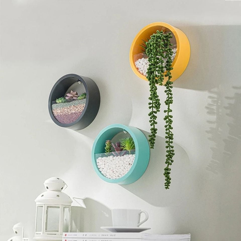 Dekoratif Duvar Saksısı 3'lü Set