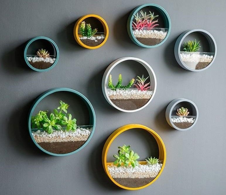 8'li Dekoratif Duvar Saksısı