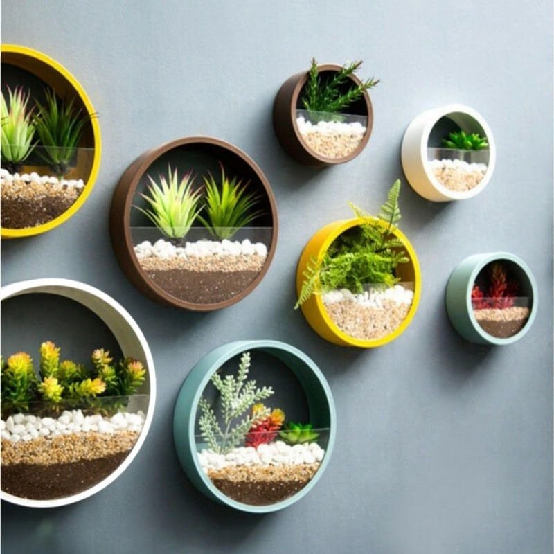 8'li Dekoratif Duvar Saksısı