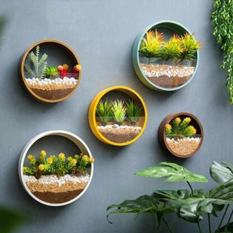 5'li Metal Dekoratif Duvar Saksısı